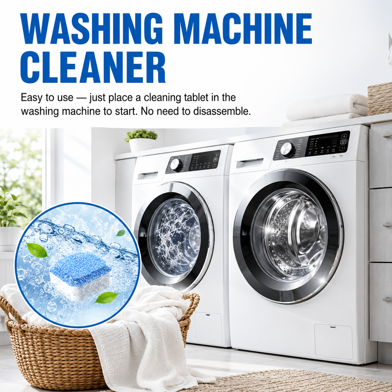 🔥Vigorcurve® Washing Machine Cleaner Tablets | Deep Drum Cleaning, Odor Removal & Residue Decontamination🎁🎁1
