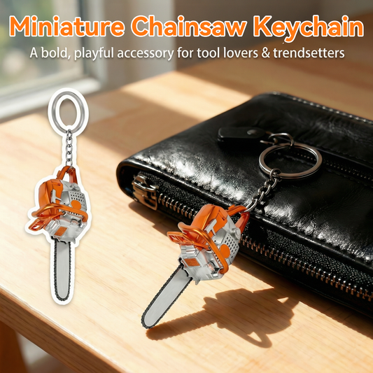 🔥Orange & Silver Chainsaw Keychain