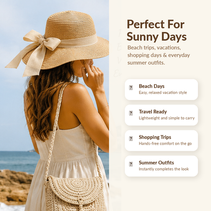👜 LIMITED-TIME 50% OFF! ✨ Woven Crossbody Bag & Straw Hat Summer Set✨