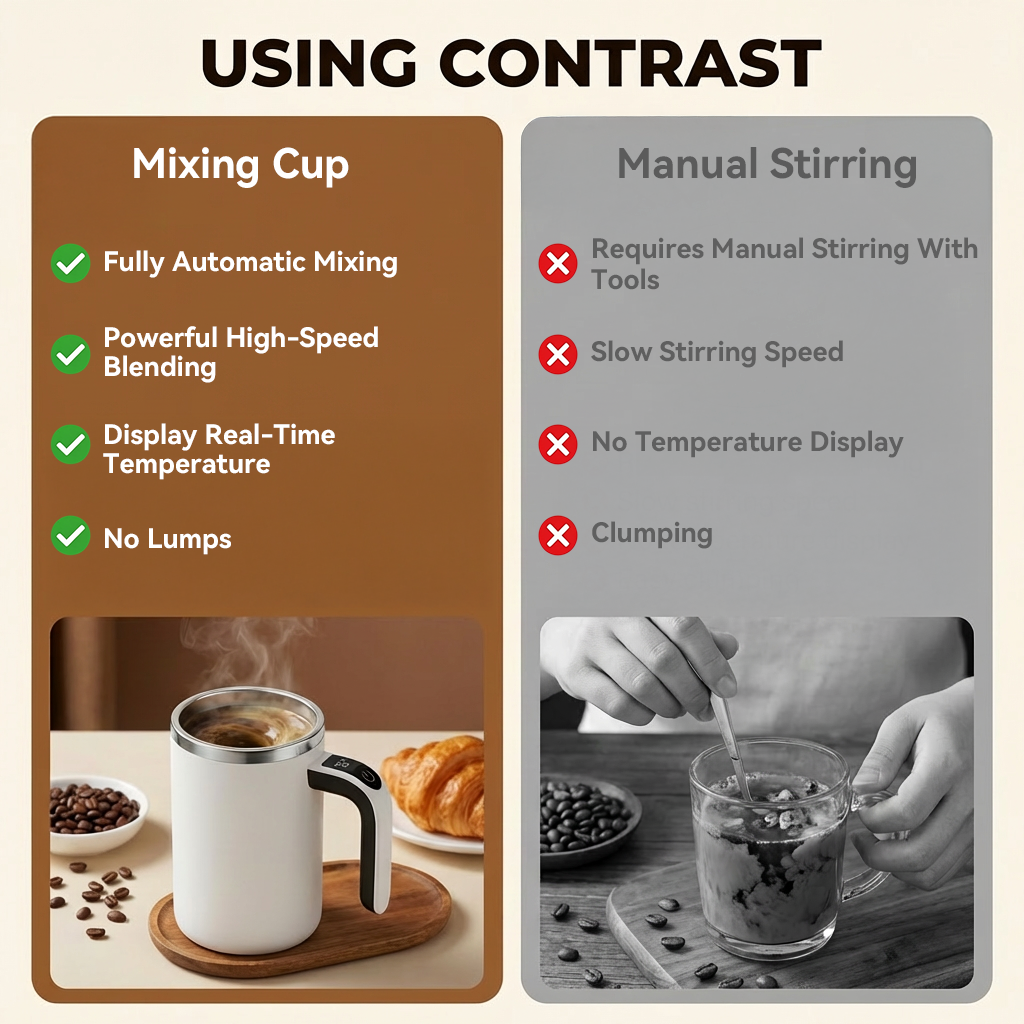 Smart Magnetic Stirring Coffee Mug With Rechargeable Battery