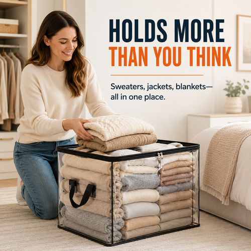 💥LAST DAY SALE 50%OFF💥TIMNAMY® Clear Stackable Storage Bags See Everything🏠 Store More📦Organize Faster