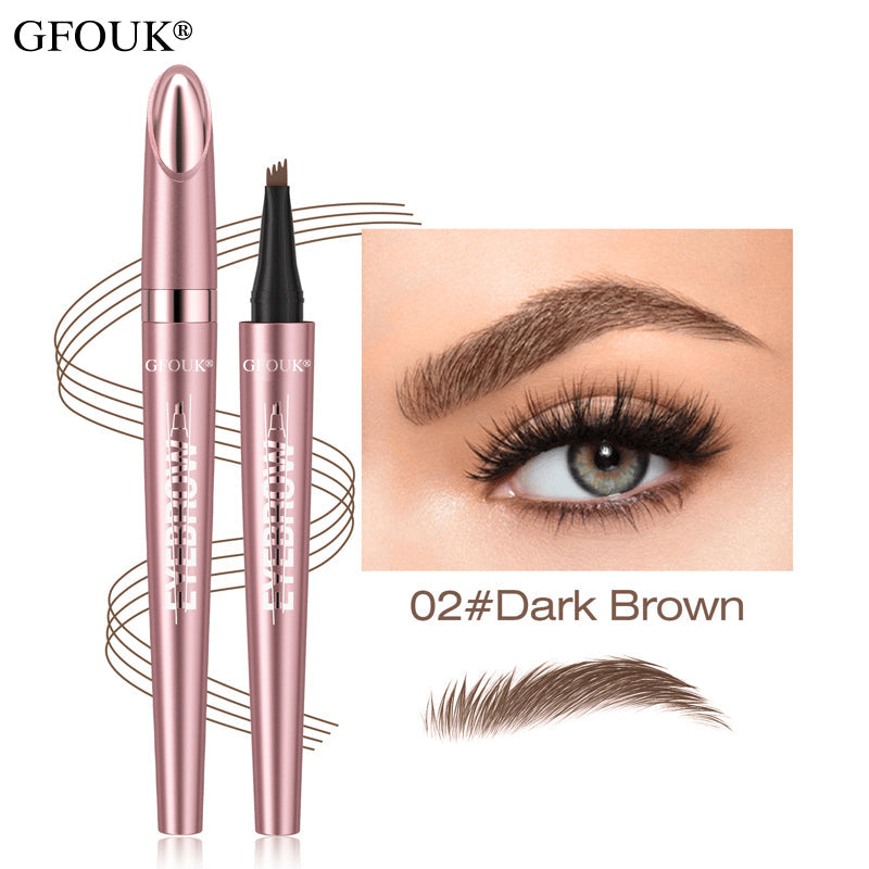 🆙🏆4-Tip Microblade Brow Pen - Waterproof Liquid Eyebrow Pencil for Natural Hair-Like Strokes