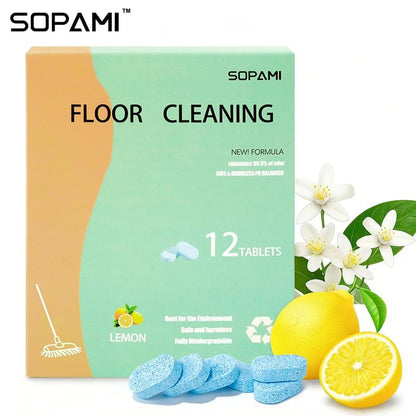 🍋SOPAMI Floor Cleaning Tablets – 💪 Powerful Deep Clean | Quick Dry No Residue | Safe for All Floors✨