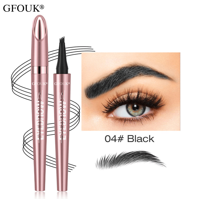 🆙🏆4-Tip Microblade Brow Pen - Waterproof Liquid Eyebrow Pencil for Natural Hair-Like Strokes