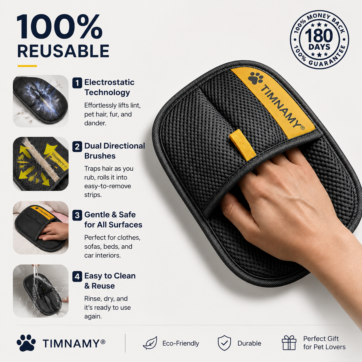 80% OFF TODAY🔥:Vigorcurve® 🎁Electrostatic Pet Hair Removal Glove – Lifts Embedded Fur in Seconds, Reusable & Washable, Works on Sofas, Clothes & Cars🎁🎁1