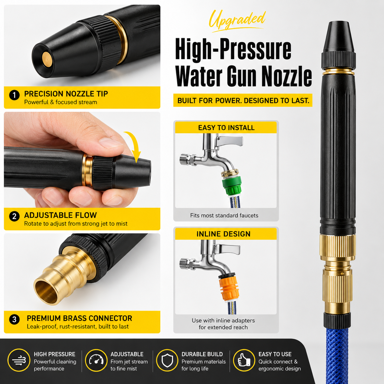 🚗💦 Vigorcurve® High-Pressure Spray Gun | Powerful Car, Patio & Garden Cleaning in Minutes🧼