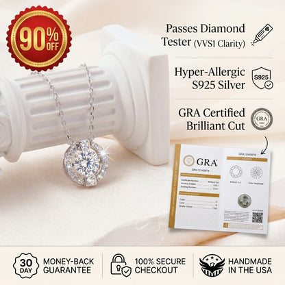 💎 The "Beating Heart" 1-Carat Moissanite Solitaire Necklace