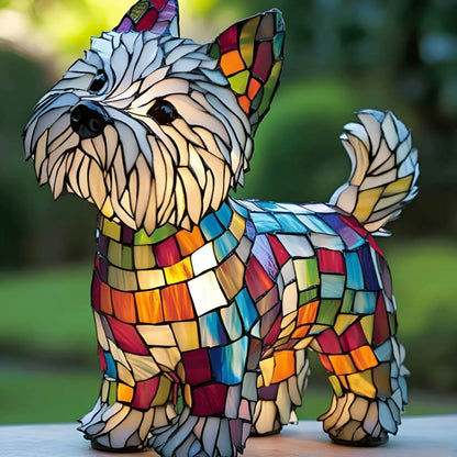 🌟Stained Glass Dog Table Lamp - Artistic Night Light
