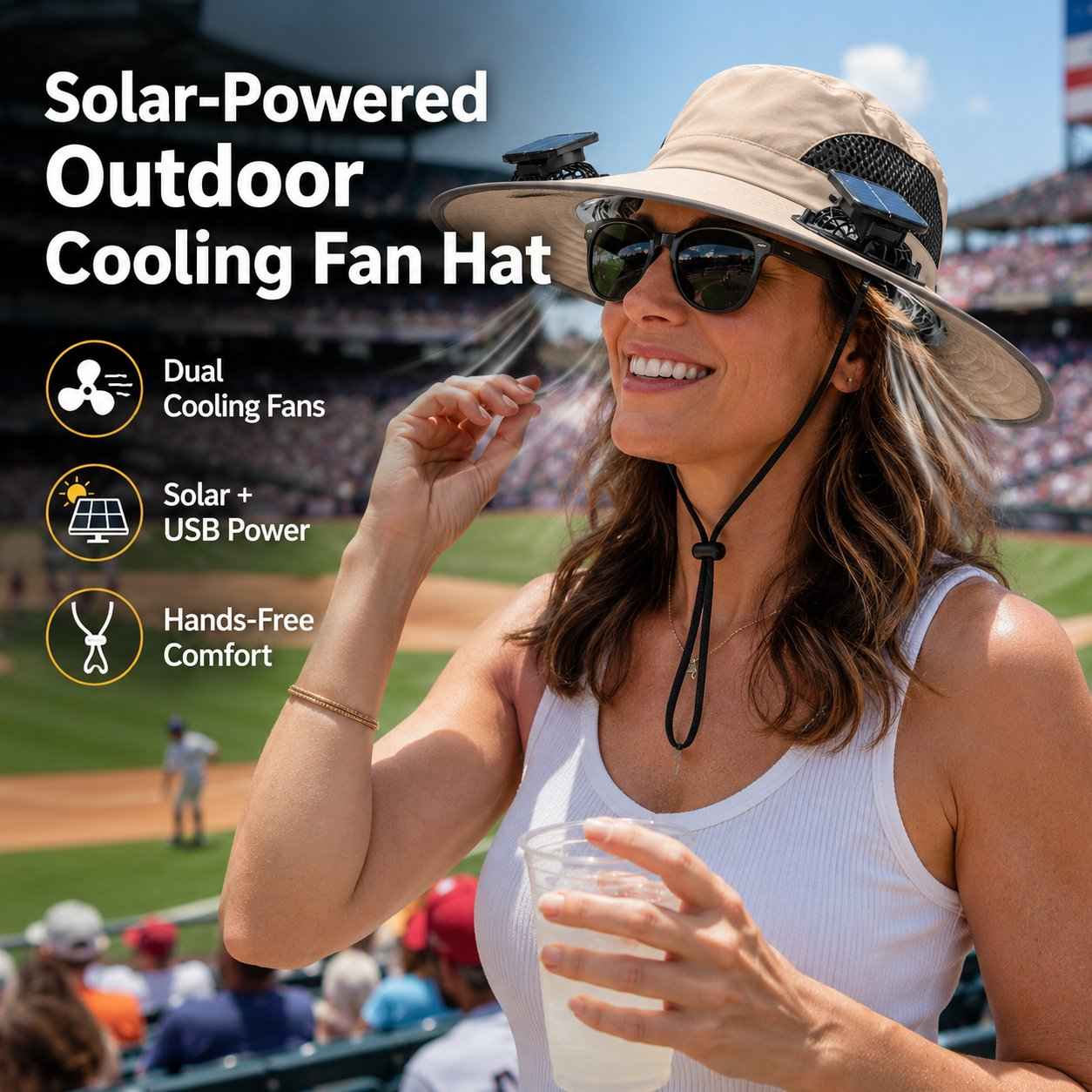 🔥🔥Father's Day Best Sellers ☀️Solar-Powered Outdoor Cooling Fan Hat