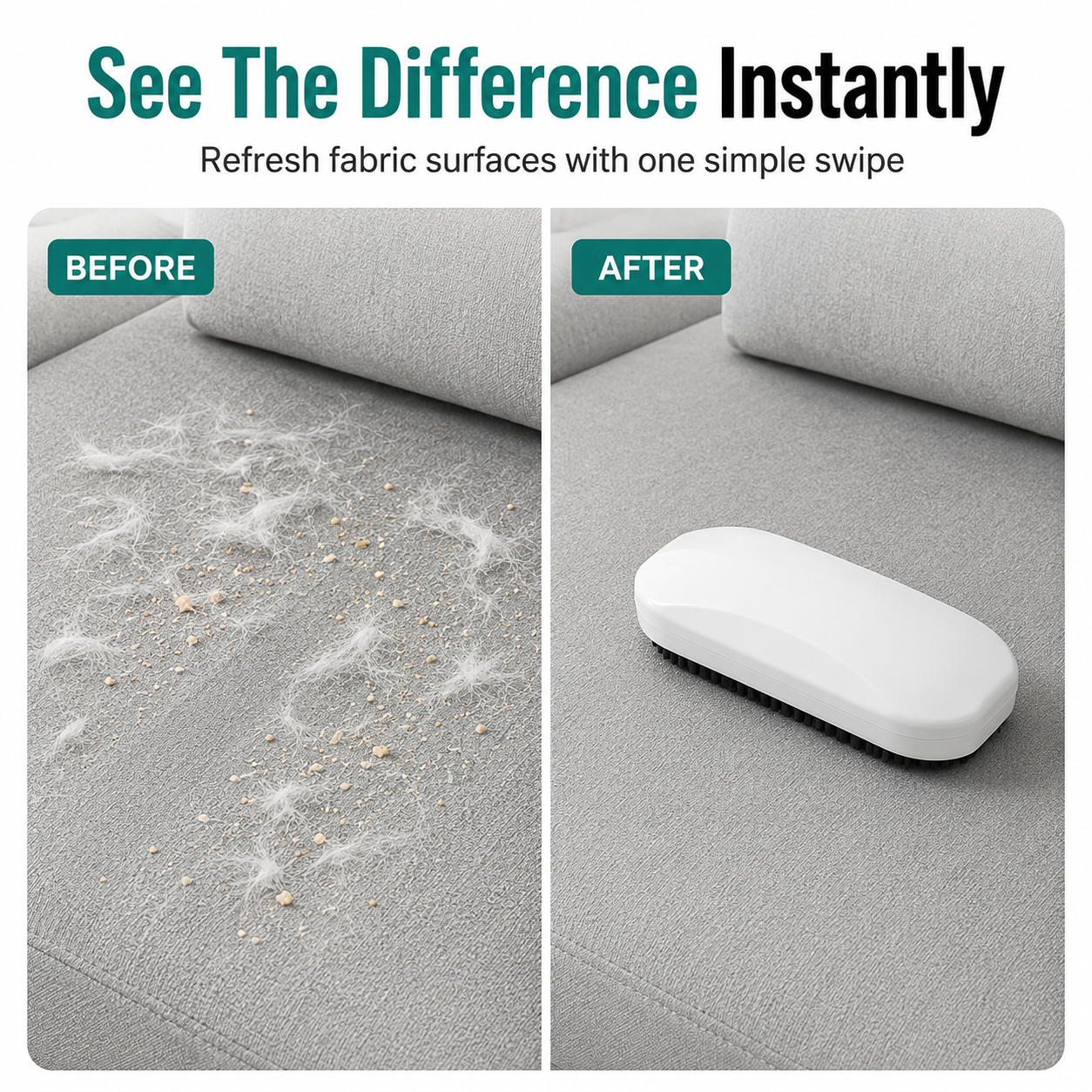 🏆LAST DAY SALE 50% OFF & 🐾Pet Hair & Crumb Remover Brush — Keep Your Sofa, Bed & Car Fur-Free