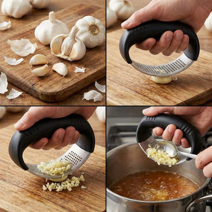 304 Stainless Steel Garlic Rocker – ✨Crush and Mince in Seconds, Dishwasher Safe