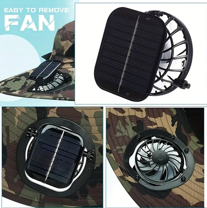 ⚡Hot Sales 49% OFF🔥Solar-Powered Outdoor Cooling Fan Hat – Wide Brim Sun Protection, Dual Fans, 3 Speeds, USB + Solar Charging, Unisex
