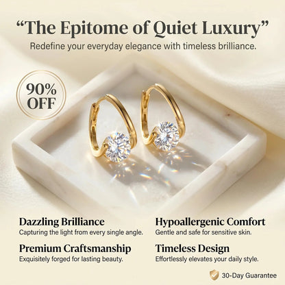 🔥 LAST DAY 90% OFF: The Signature "Everlasting Brilliance" 18K Gold Huggies