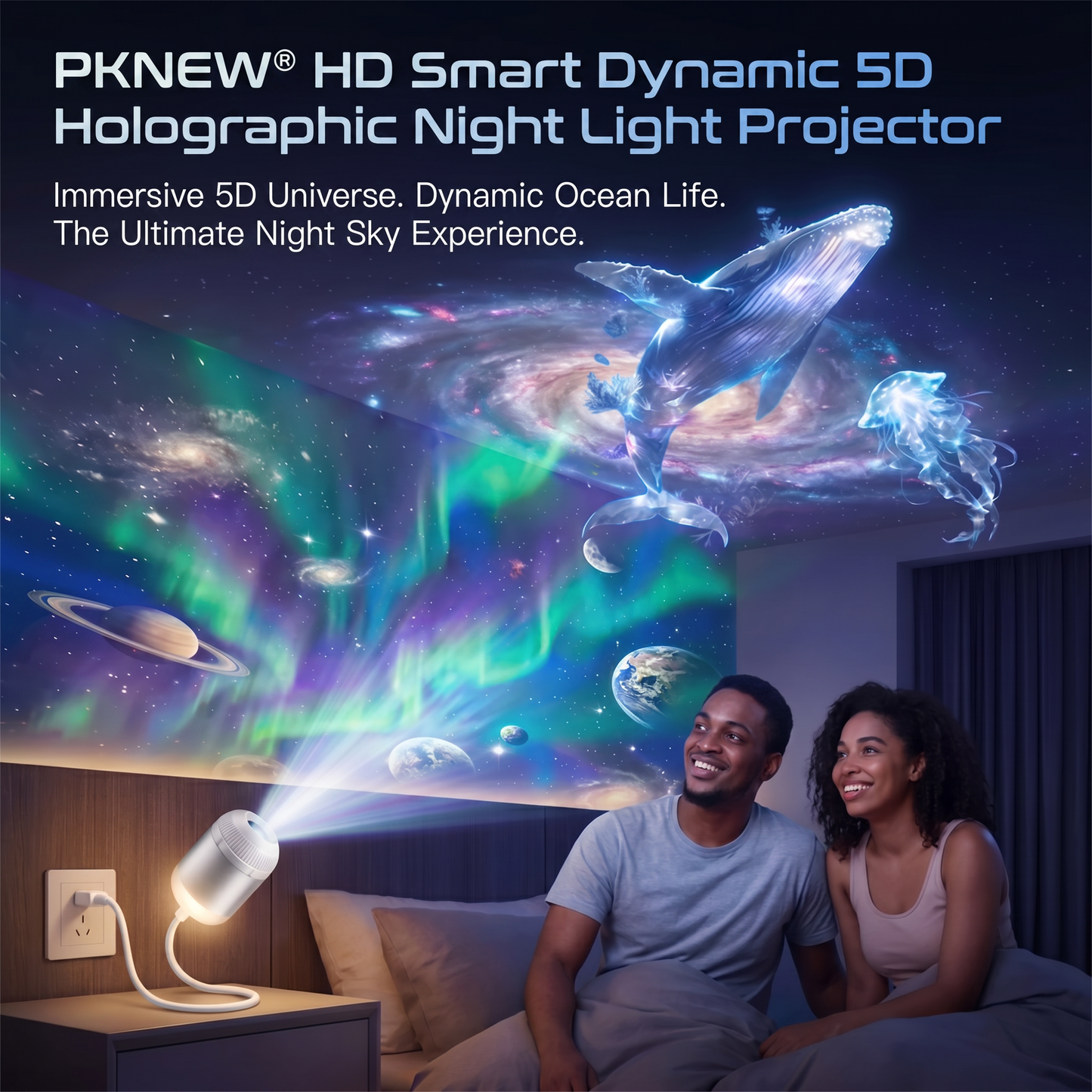Vigorcurve® NEXT-GEN SMART PROJECTION HD Smart Dynamic 5D Holographic Night Light Projector🌌