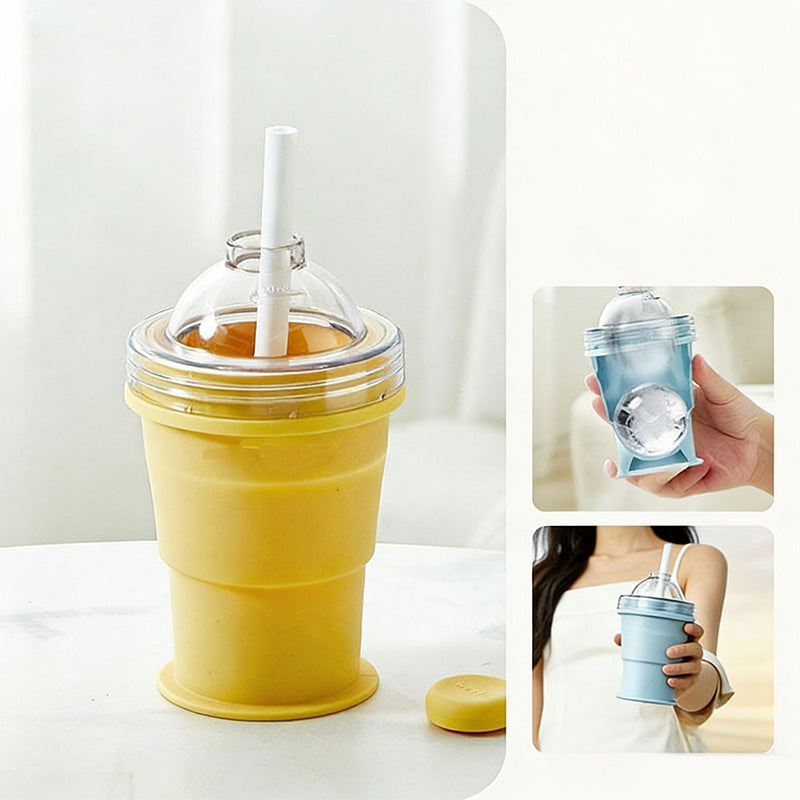 ⚡50K+ SOLD! 🔥2-in-1 Foldable Ice Hockey Cup – 🧊Make Giant Ice Balls & Sip On-the-Go