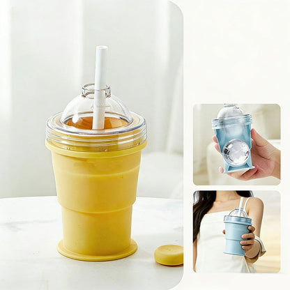 ⚡50K+ SOLD! 🔥2-in-1 Foldable Ice Hockey Cup – 🧊Make Giant Ice Balls & Sip On-the-Go