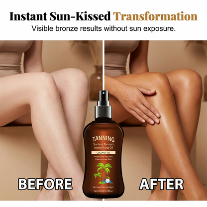 ✨ Get the Perfect Glow ☀️ | "Goddess Glow" Sunless Tanning Oil — Infused with Virgin Coconut Oil